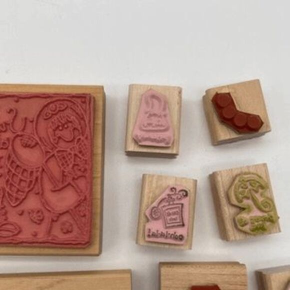 STAMPIN’ UP Lot of 21 Rubber Stamps Fashion Hat Purse Nails Love Scrapbooking - Picture 10 of 16